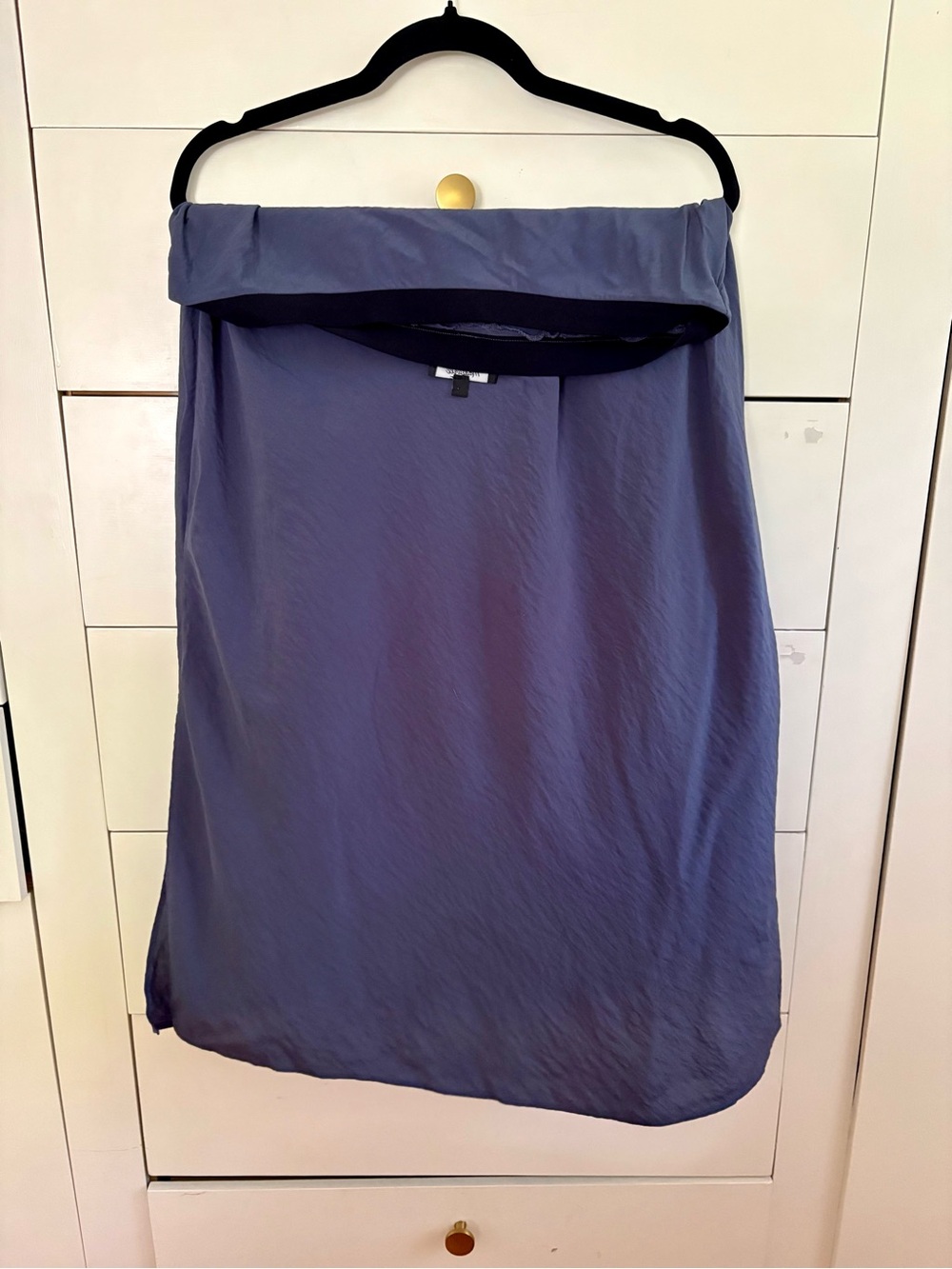 Madewell Slate Blue High Waist Midi Skirt